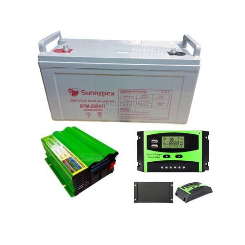 Sunnypex 200AH Solar Battery Non Maintenance + Free 3000W Solar Inverter + 40A Solar Charge Controller
