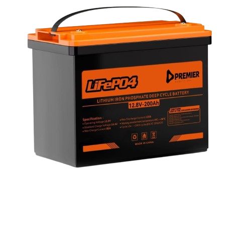 Premier 2.56KW Lithium Solar Battery 200Ah 12.8V LiFePO4 &ndash; Deep Cycle Battery with 2 Years Warranty
