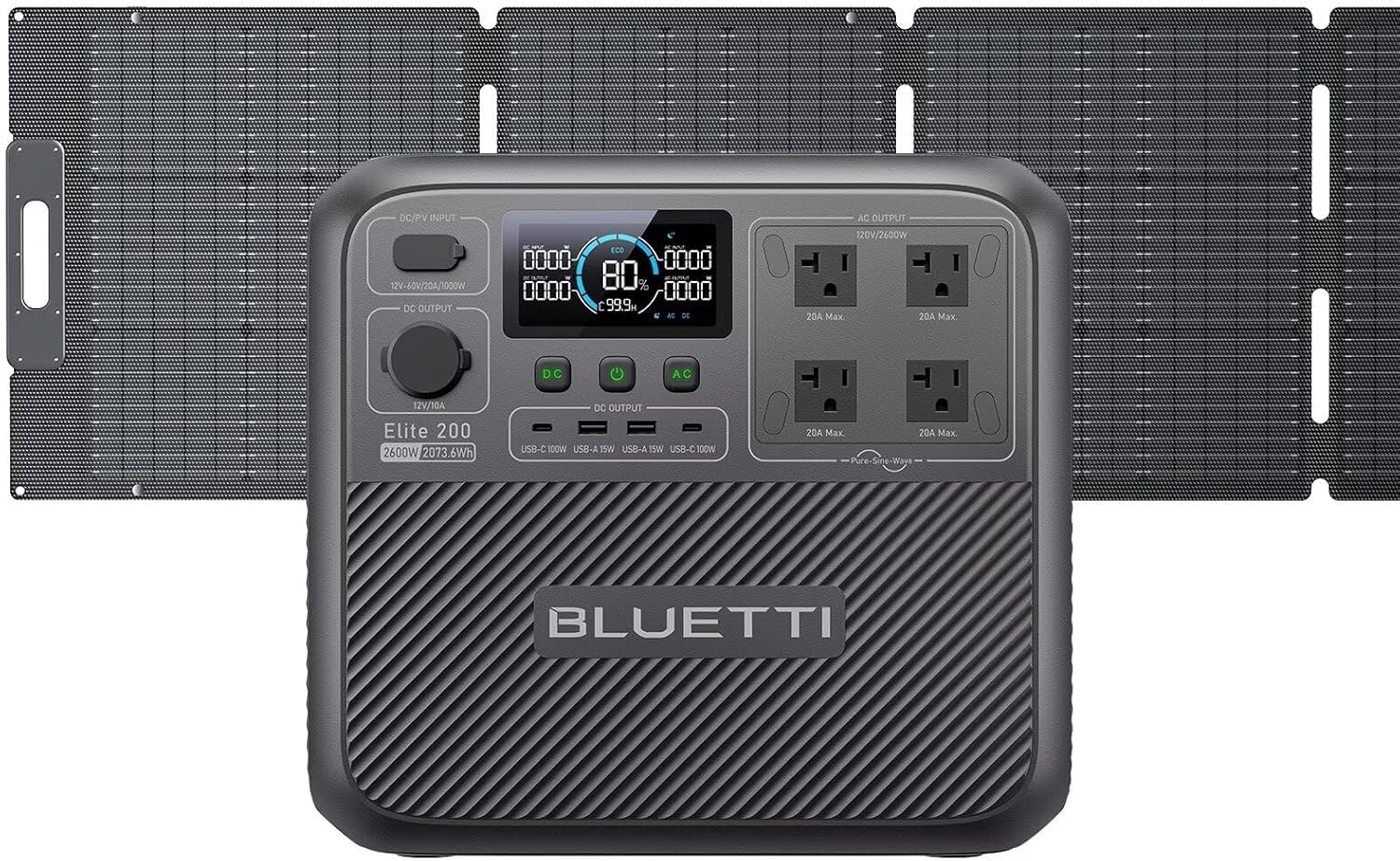 BLUETTI Elite 200 V2 + 200W Solar Generator